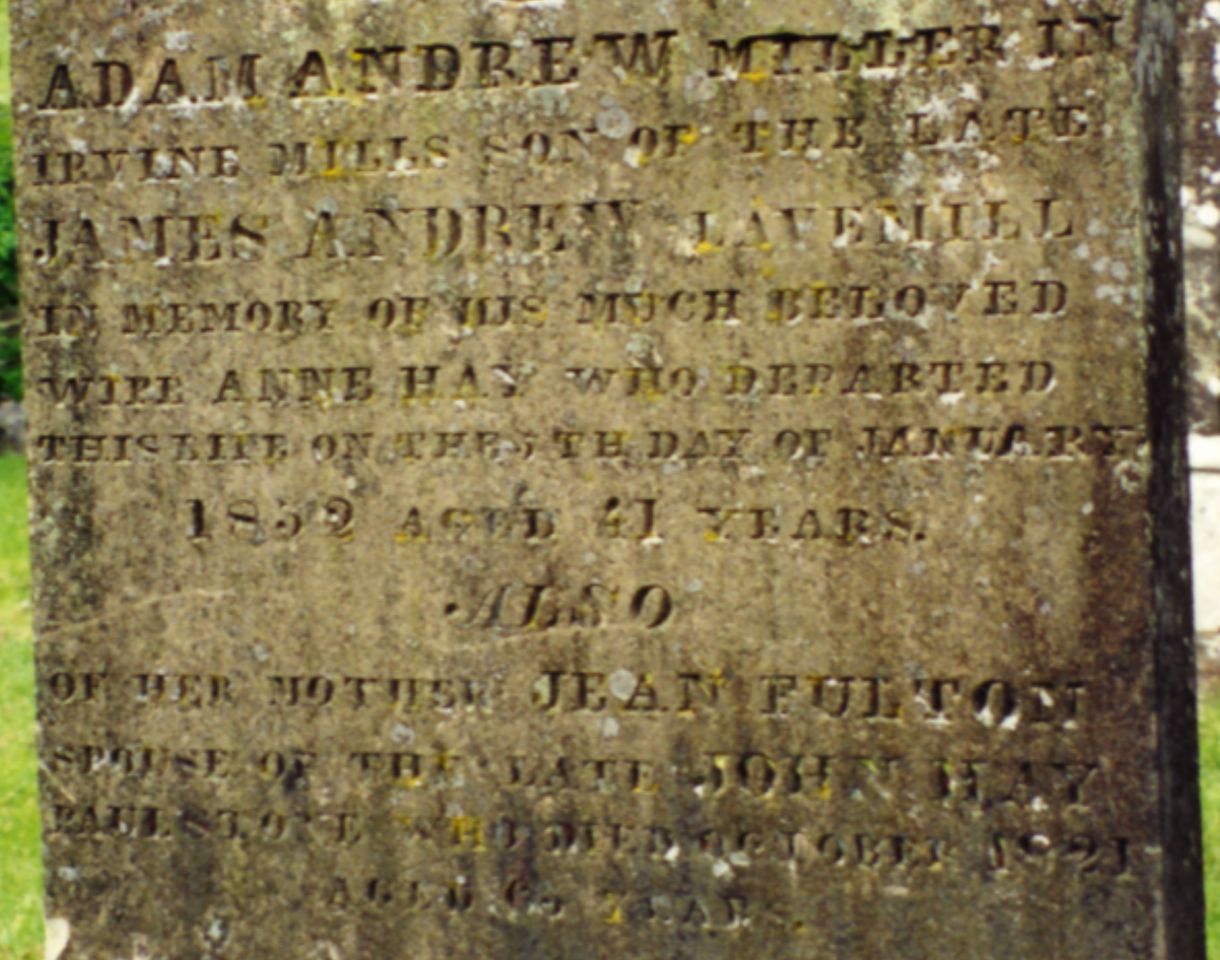 Andrew-Hay Memorial Inscription